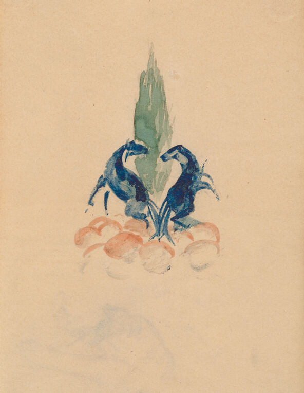 Franz Marc: Zwei blaue Pferdchen, 1913
