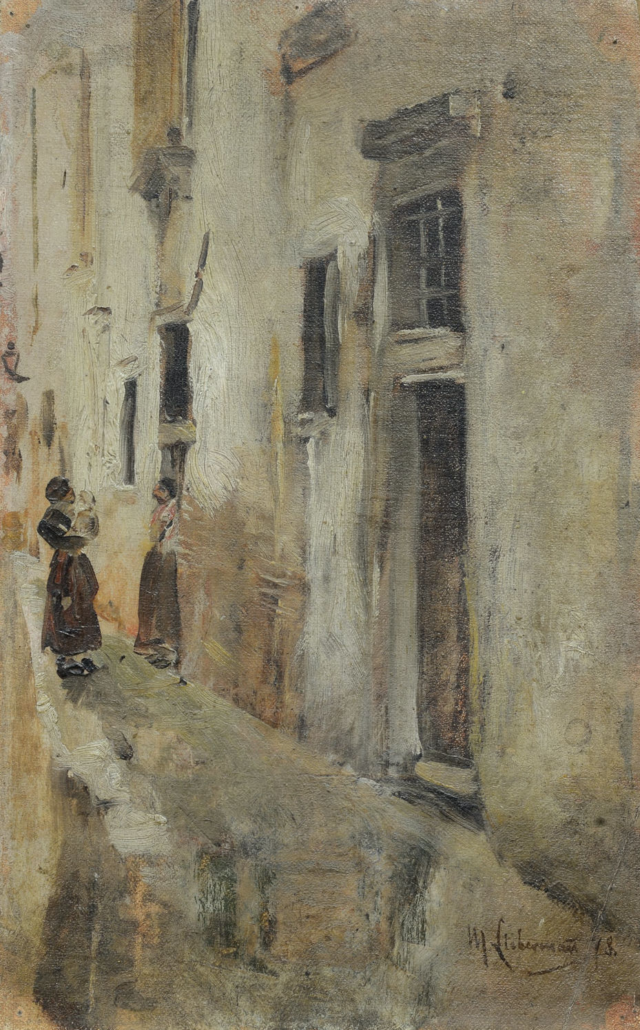 Max Liebermann: Venezianische Gasse nach links, 1878