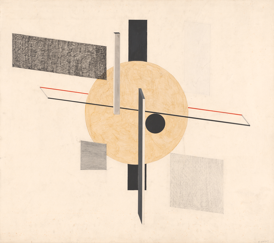 El Lissitzky: Vorstudie zu Proun R. V. N. 2., um 1923, Kulturstiftung Sachsen-Anhalt, Kunstmuseum Moritzburg Halle (Saale), Foto: Kulturstiftung Sachsen-Anhalt