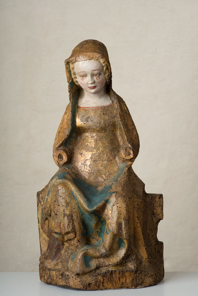 Unbekannte Werkstatt: Pietá (Maria als Schmerzensmutter), um 1420, Lindenholz, geschnitzt (Kreidegrundierung mit Farb- und Metallauflagen), 60 cm, Foto: Wieland Krause 
