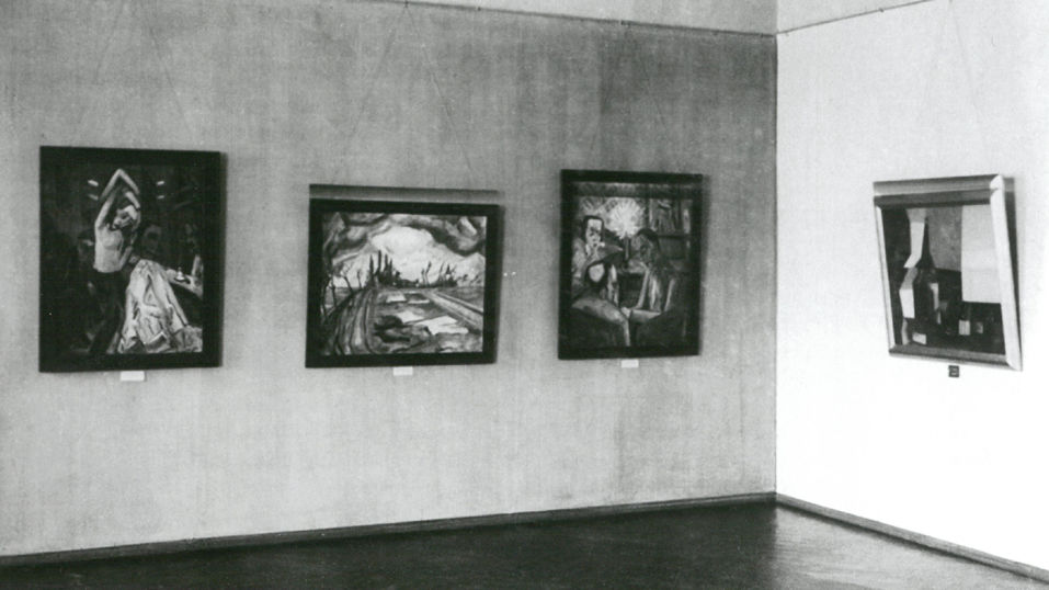 View of exhibition with works by Erich Heckel and Lyonel Feininger, 1930 | Photograph: Kulturstiftung Sachsen-Anhalt - Moritzburg Art Museum, Halle an der Saale, archive | © VG Bild Kunst, Bonn 2018 for the works of Lyonel Feininger