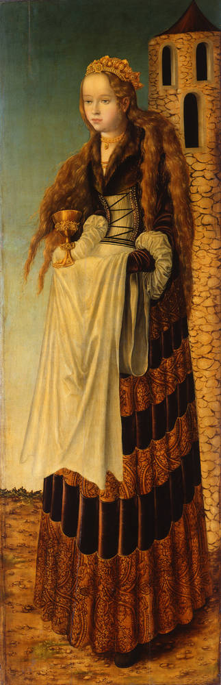 Lucas Cranach der Ältere: Heilige Barbara, um 1516, Gemäldegalerie Alte Meister