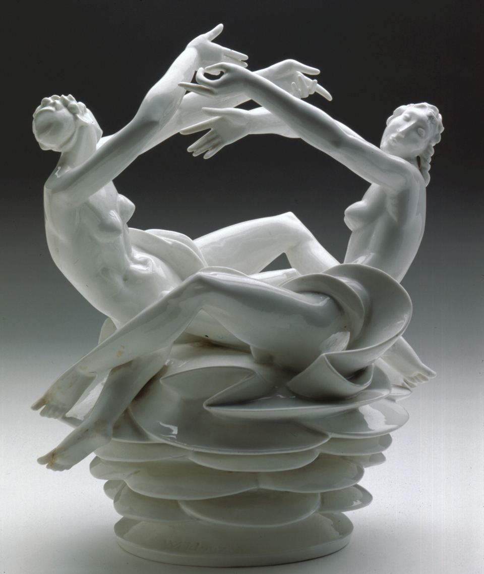 Gustav Weidanz / KPM Königliche Porzellan-Manufaktur Berlin, Werkstatt: Tanzgruppe (Mädchenreigen), Modellnummer 11644, Studie für Wittekind-Brunnen, Halle, 1918–1919