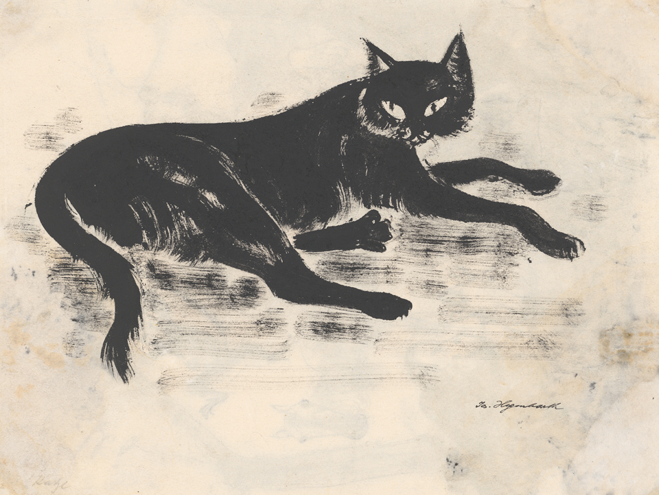Josef Hegenbarth: Liegende Katze, vor 1945, Foto: Kulturstiftung Sachsen-Anhalt © VG Bild-Kunst, Bonn 2023