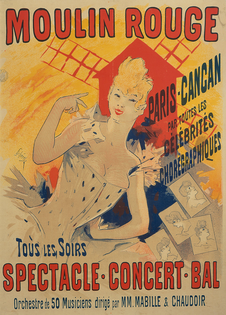 Jules Cheret: Paris Cancan – Moulin Rouge, 1890