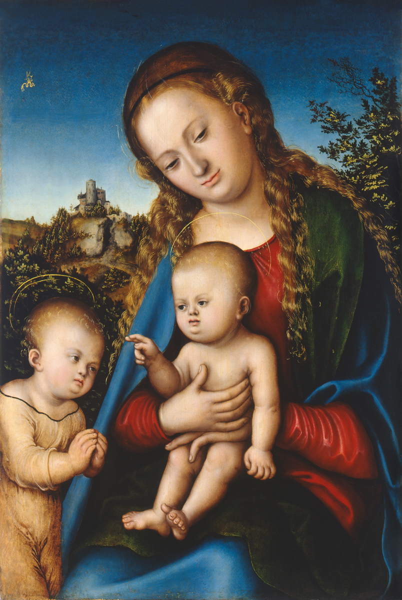 Lucas Cranach d. Ä.: Maria mit Kind und Johannesknaben, um 1512–1514, Leihgabe der Bundesrepublik Deutschland, Veste Coburg, Kunstsammlungen, Foto: Kunstsammlungen der Veste Coburg 