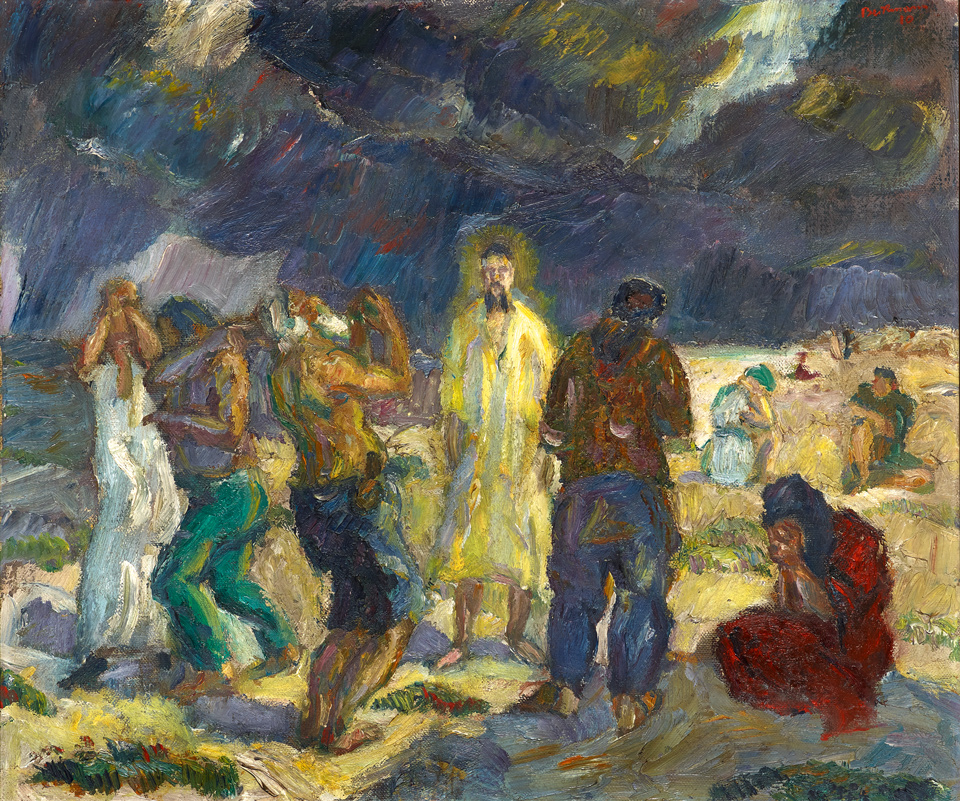 Max Beckmann: Christus in der Wüste, 1910, Öl auf Leinwand, 50,3 x 60,2 cm, Kulturstiftung Sachsen-Anhalt, Kunstmuseum Moritzburg Halle (Saale), Foto: Punctum/Bertram Kober Max Beckmann: Christus in der Wüste, 1910, Öl auf Leinwand, 50,3 x 60,2 cm, Kulturstiftung Sachsen-Anhalt, Kunstmuseum Moritzburg Halle (Saale), Foto: Punctum/Bertram Kober